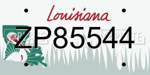 ZP85544 Louisiana License Plate
