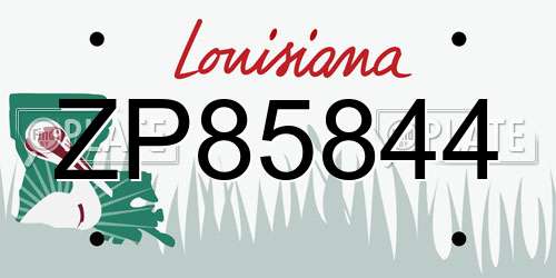 ZP85844 Louisiana License Plate
