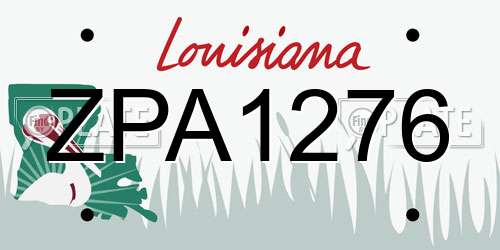 ZPA1276 Louisiana License Plate