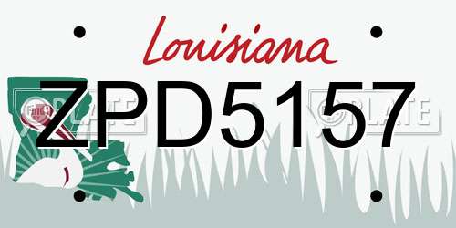 ZPD5157 Louisiana License Plate
