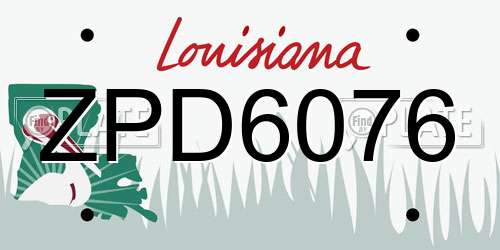 ZPD6076 Louisiana License Plate
