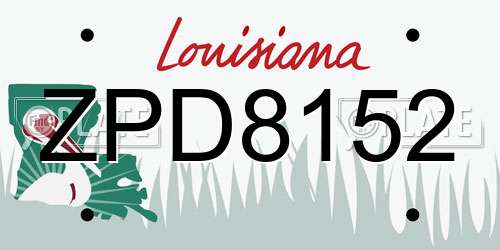 ZPD8152 Louisiana License Plate