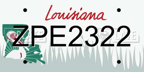 ZPE2322 Louisiana License Plate