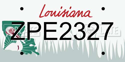 ZPE2327 Louisiana License Plate