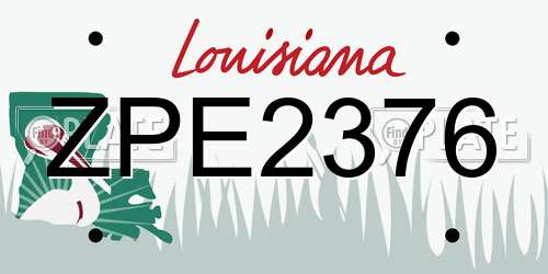 ZPE2376 Louisiana License Plate