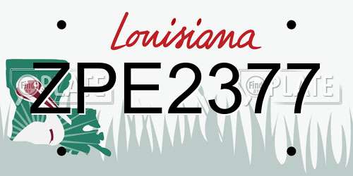 ZPE2377 Louisiana License Plate