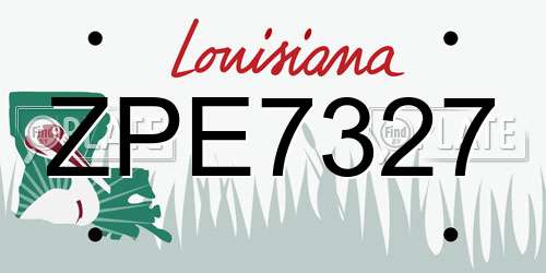 ZPE7327 Louisiana License Plate