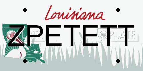 ZPETETT Louisiana License Plate