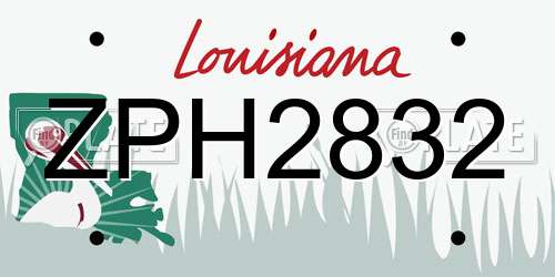 ZPH2832 Louisiana License Plate