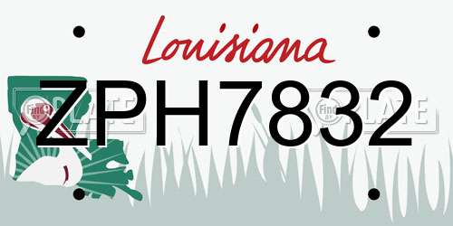 ZPH7832 Louisiana License Plate