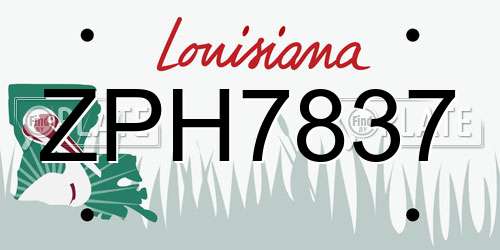 ZPH7837 Louisiana License Plate