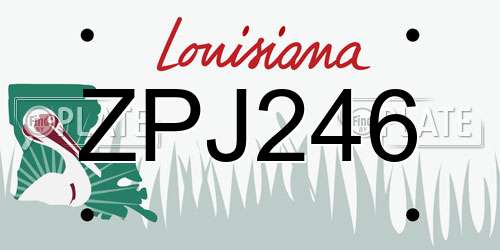 ZPJ246 Louisiana License Plate