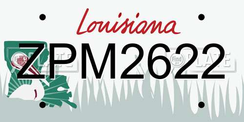 ZPM2622 Louisiana License Plate