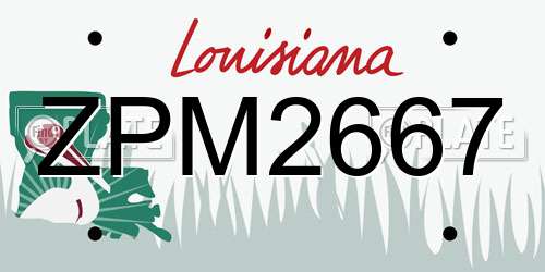 ZPM2667 Louisiana License Plate