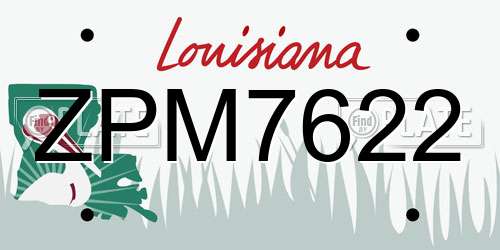 ZPM7622 Louisiana License Plate