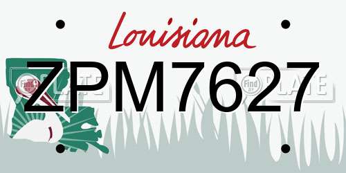 ZPM7627 Louisiana License Plate