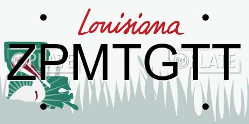 ZPMTGTT Louisiana License Plate