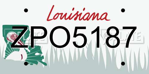 ZPO5187 Louisiana License Plate