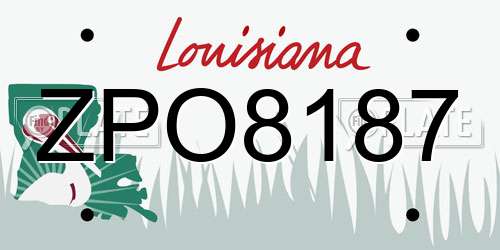 ZPO8187 Louisiana License Plate