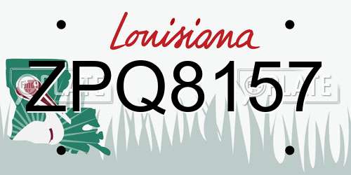 ZPQ8157 Louisiana License Plate