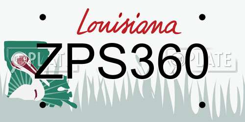 ZPS360 Louisiana License Plate