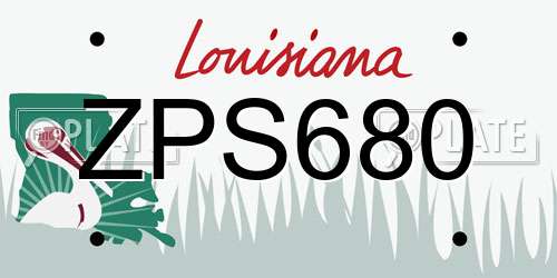 ZPS680 Louisiana License Plate