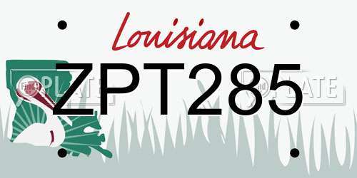 ZPT285 Louisiana License Plate