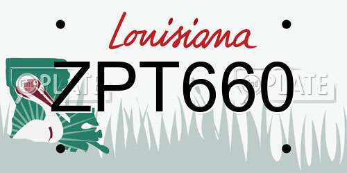 ZPT660 Louisiana License Plate