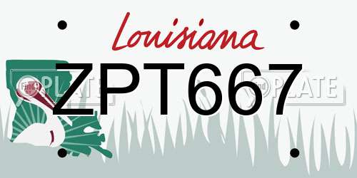 ZPT667 Louisiana License Plate