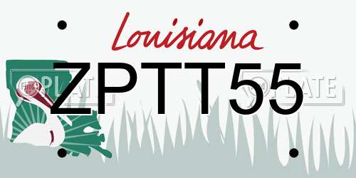 ZPTT55 Louisiana License Plate