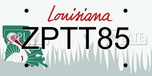 ZPTT85 Louisiana License Plate