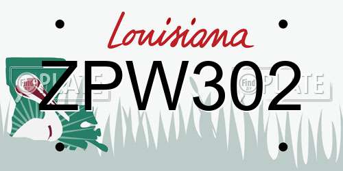ZPW302 Louisiana License Plate