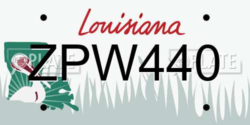 ZPW440 Louisiana License Plate