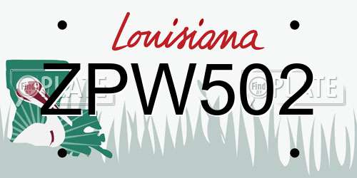 ZPW502 Louisiana License Plate