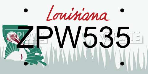 ZPW535 Louisiana License Plate