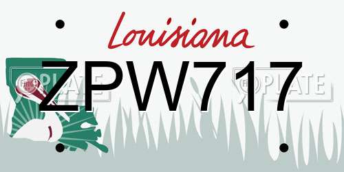 ZPW717 Louisiana License Plate