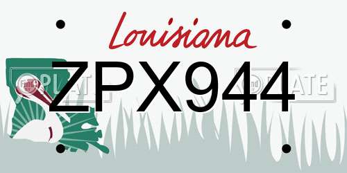 ZPX944 Louisiana License Plate
