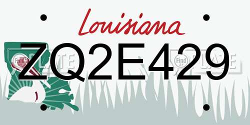 ZQ2E429 Louisiana License Plate