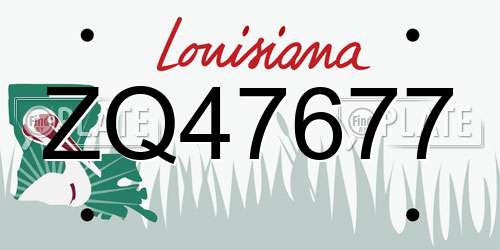 ZQ47677 Louisiana License Plate