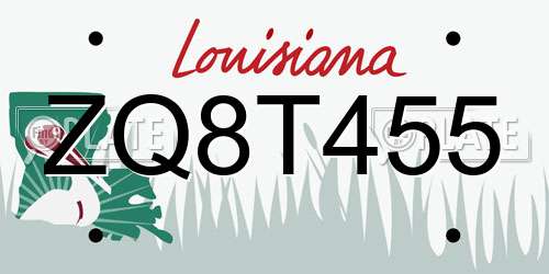 ZQ8T455 Louisiana License Plate