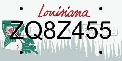 ZQ8Z455 Louisiana License Plate