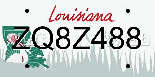 ZQ8Z488 Louisiana License Plate