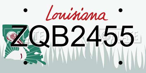 ZQB2455 Louisiana License Plate