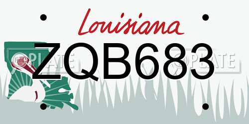 ZQB683 Louisiana License Plate