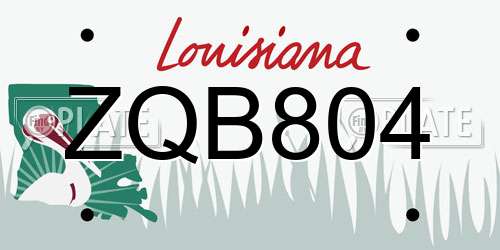 ZQB804 Louisiana License Plate