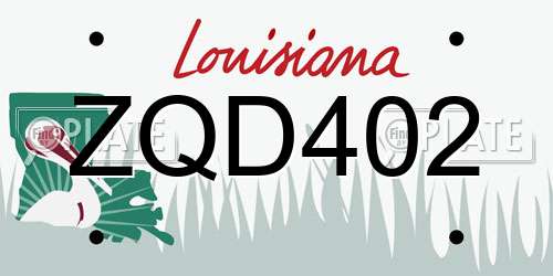 ZQD402 Louisiana License Plate