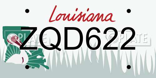 ZQD622 Louisiana License Plate