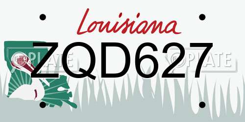 ZQD627 Louisiana License Plate