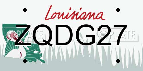 ZQDG27 Louisiana License Plate