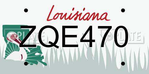 ZQE470 Louisiana License Plate
